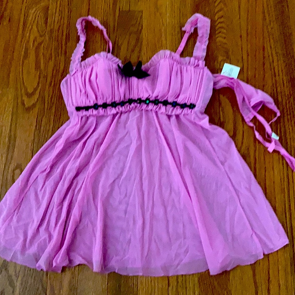Fredericks of Hollywood lingerie set pink and black new with tags